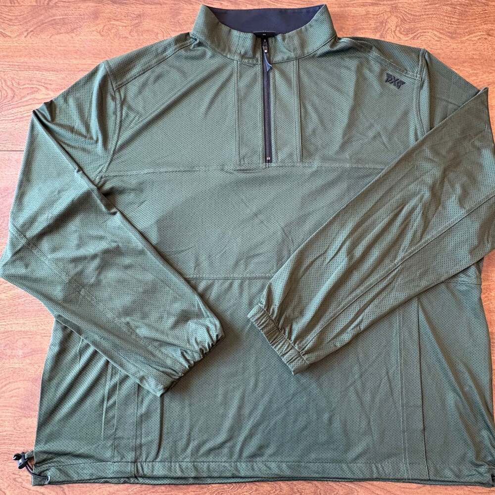 PXG Men’s 2XL Green Perforated Jersey 1/4 Zip Pullover New Without Tags $250 new